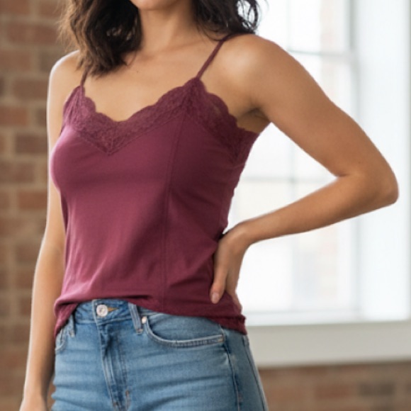 Y2k Cherry Red Cotton Blend Built In Shelf Bra Lace Cami Tank Fairy Dainty Xs